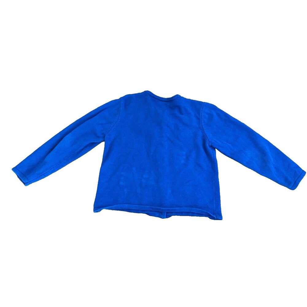 Blue Cardigan Sweater Knit Dogs 1990s Large Vintage Marisa Christina Paw Prints - Picture 9 of 9